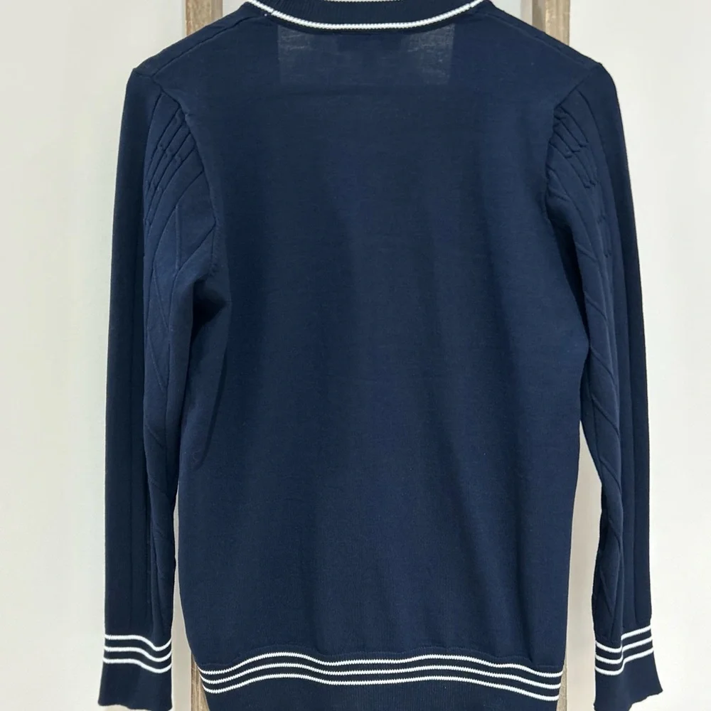 Nanette Lepore Women's Cardigan Sweater Navy Blue
White Pearl Buttons Size Small - Picture 6 of 10